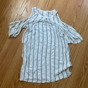 White with grey stripes. Worn once!